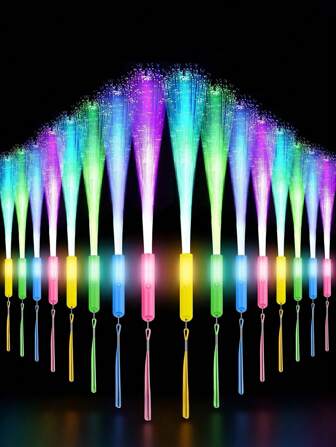 12 stuks lichtstaafjes van glasvezel, LED-schuimglowsticks, gekleurde lichtstaafjes van glasvezel, 3 lichtstanden - lichtgevende glasvezelsticks, knipperende LED-sticks voor lichtgevende feestartikelen voor vrijgezellenfeesten, benodigdheden voor mannen en vrouwen, geschikt voor feestartikelen, gloeiende cadeaus, feestartikelen voor bruiloften, voor feestdagen, concerten, bruiloften, bars, middernachtfeesten, familiebijeenkomsten, zomerfeesten, Hawaï, Halloween, 4 juli. Herfst.