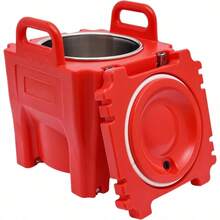 20L Stainless Steel Insulated Food Carrier, Bucket Hot Food Insulated Food Carrier For Restaurants, Hotels, Outdoor Parties, Fishing Chairs, Camping. (Red) - Red - View 1