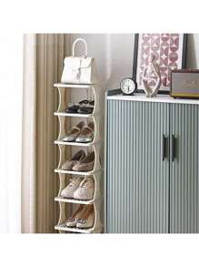1 Stück mehrstufiges Schuhgestell, einfacher Schuhschrank für den Hauseingang, schmale Aufbewahrung, platzsparend, Zufallsfarbe