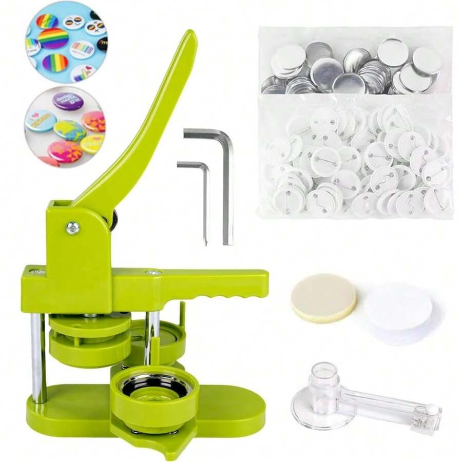 Kit Máquina Fotobotones Botones Perforadora Insignias 58mm - Verde - Ver 1