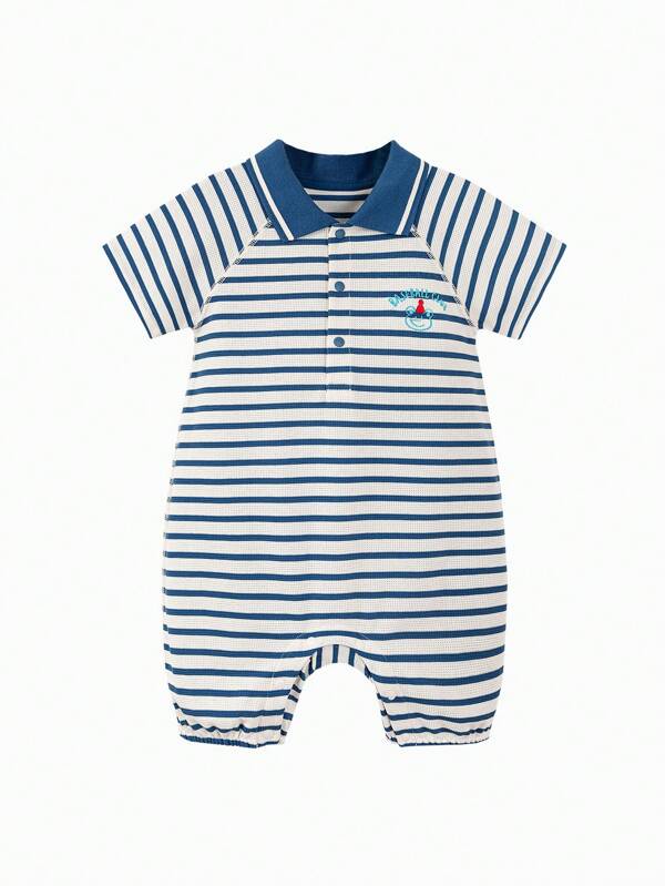 mini bala Marine-gestreifter Baby-Romper – Neues Design für 2025 Sommer – Krabbelhose für Jungen & Mädchen