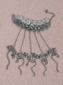 1 件复古魅力小铃铛手指手链肚皮舞饰品复古图案铁材质硬币形状链环手链适合女性男性舞蹈日常休闲装饰佩戴时尚珠宝配饰礼物 - 舞蹈手鍊 - 查看 7