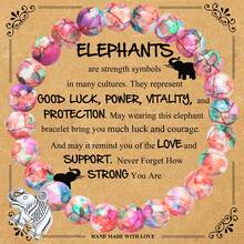 1PC Elephant Gift For Women Friend, Elephant Pendant Bracelet With Blessing Card Gifts For Daughter Son Niece Nephew Friend And Mom Dad, Exquisite Bohemian Style Bracelet Gifts For Elephant Lovers