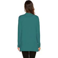 Newchoice Womens Casual Lightweight Long Sleeve Cardigan Soft Drape Open Front Fall Dusters (S-3XL) - Teal Blue - View 6