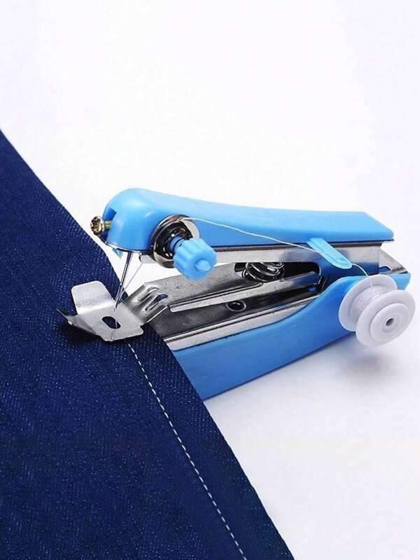 1pc Portable Handheld Sewing Machine - Compact Manual Sewing Tool With Adjustable Tension Knob, Durable Metal Construction & Ergonomic Design For Quick Repairs, Outdoor Adventures, Camping, Travel - Ideal For DIY, Clothing, Crafts