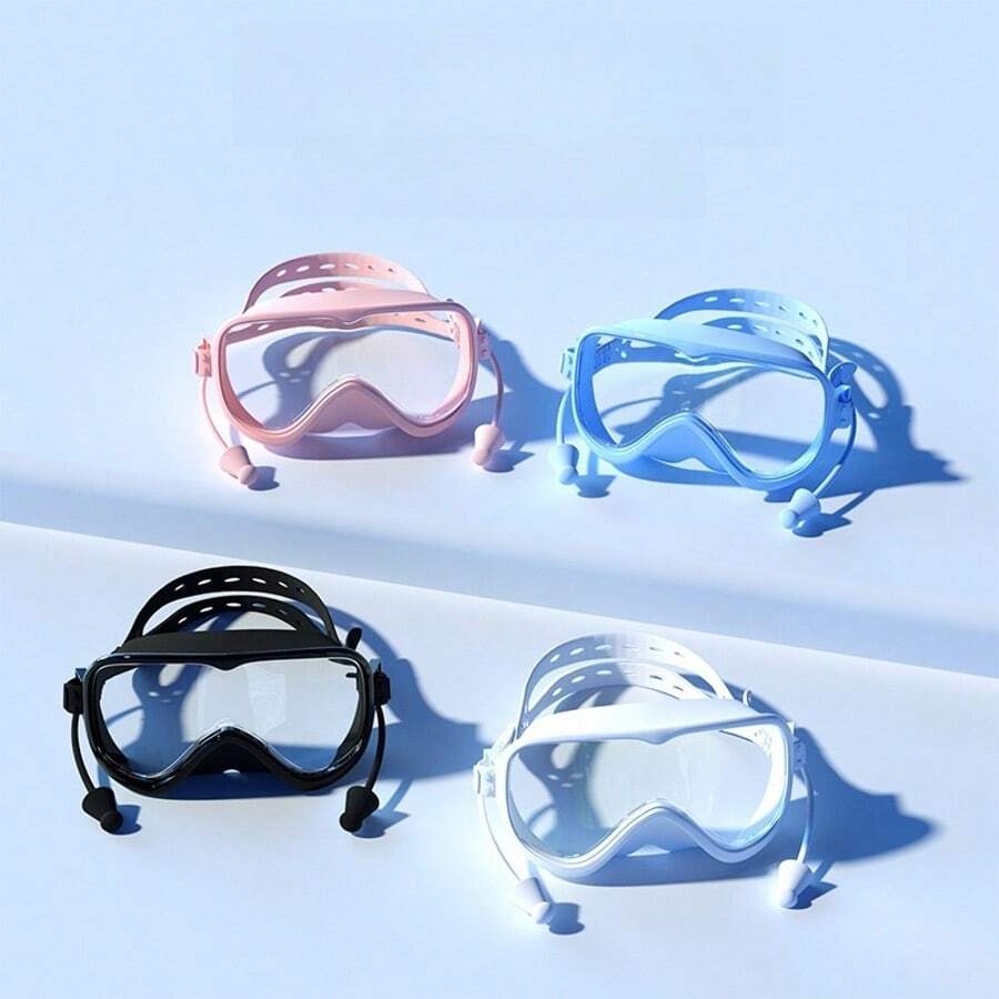 1pc Large Frame Swimming Goggles, Waterproof Anti-Fog High Definition Comfortable Swim Goggles With Earplug Set - Multicolor - View 1