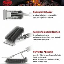 1pc BBQ Grill Cleaning Brush, Heat Resistant Steel Wire Brush, BBQ Grate Degreasing Tool With Detachable Replacement Brush Head, Barbecue Cleaning Tool, Splash-Proof Oven Cleaning Brush