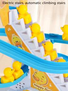 The Yellow Duck Automatic Climbing And Sliding Toy Is Perfect For Birthday And Holiday Gifts. Manual Installation Of Track (Requires Two No. 5 Batteries To Be Provided),Duck,Sensory Toys,Ducks