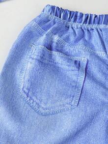 idolCat 2 Stück/Set Modische Herz-Muster Ärmellose Top und Burnout-Muster Shorts für Kleine Mädchen, geeignet für Sommer, Alltag, Urlaub, Outdoor, Party