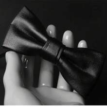 PU Leather Bow Tie Adjustable Solid Color Textured Creative Men Necktie Retro Cravat Boys Suit Accessories