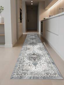 1 pieza Alfombra de área de estilo bohemio gris de terciopelo con cristales, 850g/m², rectangular, antideslizante lavable, decoración del hogar, apta para sala de estar, cocina, comedor, oficina, para todas las estaciones - Gris - Ver 12