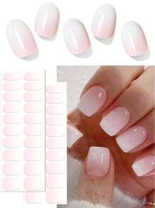 20/40 Fait référence à la bande d'ongles en gel semi-durcissant de couleur dégradée, autocollant en gel d'ongles durcissant aux UV, convient pour les UV, facile à utiliser et à retirer