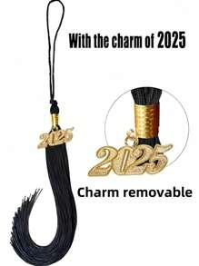 2pcs/1pc Graduation Cap With 2025 Tassel, Black Graduation Cap, Tassel For Graduation Cap 2025, Graduation Cap Topper For Bachelor Master Unisex Matte Adult Grad Cap Graduation Cap Decorations