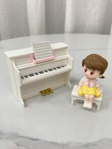 POKOJA LAND 1:12 娃娃屋场景迷你钢琴模型，迷你钢琴乐器玩具，配有椅子、乐谱、脚踏板、可开合的活动面板，ABS塑料材质，可DIY装饰，迷你玩具食物，迷你物件，非常可爱，品质优良，毕业礼物，玩具，1/12 娃娃屋配件 - 彩色 - 查看 15
