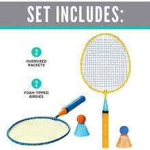 Badminton Racket Set - Smashminton, Oversize - Yellow and Blue - View 10