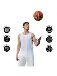 Men's Dry-Fit Tank Top - O/N 02 - Gym, Running, Crossfit, Skateboarding, Basketball - 白色 - 查看 2