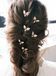 6 Stücke minimalistische Metall Blumen- & Blatt-Haarspangen, süße Haaraccessoires geeignet für Hochzeiten, den Alltag, Partys, Geburtstage