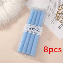 25cm(Approx.10in) / 20cm(Approx.8in) Minimalist Vertical Stripe Candles, Red/White/Blue/Green/Purple/Gray/Yellow/Orange/Pink/Black/Rose Red, Colored Candles, 8 Hours Burning Time/Pc, Geometric Striped Design, Suitable For Home Decor, Wedding, Gifts, Parties, Unscented Candles, Romantic Decorations, All Season - Multicolor - View 24