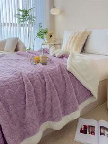 1 pieza Manta Sherpa de Jacquard 3D estilo bohemio, manta de Navidad ultramacia y esponjosa de felpa, manta de doble cara gruesa y cálida para cama, sofá, sala de estar, adecuada para el Día de la Madre, dormitorio, colcha para verano con aire acondicionado, manta ligera de franela rosa