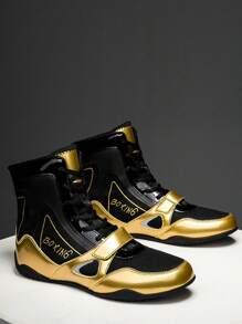 TACHUAN 1 Pair Women Professional Boxing Shoes, High-Top Martial Arts Training Shoes, Muay Thai Boxing Fitness Shoes