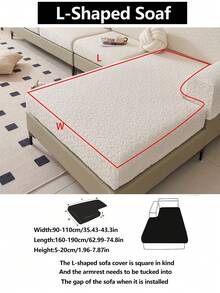 1件装弹力沙发套，防滑全覆盖沙发座套，绒面四季通用沙发垫套，加厚沙发套，可机洗，防尘，宠物友好，适用于卧室、办公室、客厅、L型沙发以及1/2/3/4人沙发 - 米色 - 查看 20