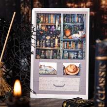 1卷胶带、魔术书柜系列、复古阅读风景PET胶带、剪贴簿用品、笔记本用品、装饰相框、手机壳、水杯、垃圾桶、文具盒、DIY个性贴纸、学校用品、返校用品 - 彩色 - 查看 6