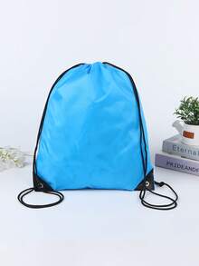 1pc Waterproof Lightweight Drawstring Bag, Large Capacity Backpack, Outdoor Sports Backpack For Cycling Walking Running, Simple Casual Solid Color Backpack For Men And Women - Multicolor - View 4