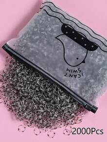 2000pcs/4000pcs Girl Mini 0.47 Inch Diameter Disposable Rubber Hair Ties, Ponytail Holders Hair Accessories Suitable For Daily Use - Multicolor - View 35