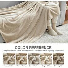 Sofa Blanket Living Room Cover SetFleece Blanket Twin Size, Soft Cozy Twin Blanket, Fuzzy Flannel Blanket Bed, Sofa, Couch, Travel, Camping, 60 X 80 Inches - Taupe - 查看 2