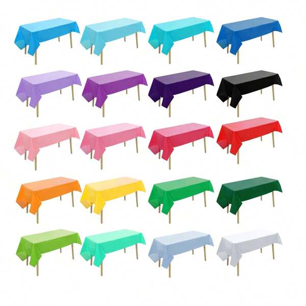 1 pieza/2 piezas Mantel desechable impermeable para fiestas, rico en colores, impermeable y resistente al aceite, apropiado para picnics, campamentos, reuniones familiares, fiestas de campo, fiestas festivas, bodas, fiestas de cumpleaños, decoración para alquileres, despedidas de soltero, etc.