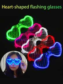 Gafas con forma de corazón con LED para suministros de fiesta en la oscuridad, gafas de sol con forma de corazón con LED, gafas luminosas, suministros de fiesta que brillan en la oscuridad, gafas con LED neón que brillan, gafas con LED para suministros de fiesta que brillan en la oscuridad, gafas de sol brillantes, suministros para fiestas al por mayor, fiestas de carnaval, Hawái, temporada de graduación, decoraciones para fiestas de cumpleaños, suministros para fiestas solteras
