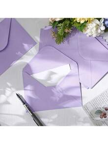 SHEN50 Pieces Of Sage Green Envelopes -A7 Envelopes, Greeting Card Envelopes - Inches, For 5 X 7 Back-To-School Event Invitation Cards, Greeting Cards, Birthday Party Invitation Cards. - Green - View 2