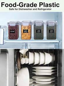 6/9/12/18pcs  Kitchen Gadgets,Sealed Pasta Boxes With LIDS, Labels And Markings - Versatile Containers For Pasta, Dry Food, Flour And Sugar - Kitchen Organizer And Storage, Dishwasher Safe,Stocking Stuffers For Women,Local Warehouse,Vanity