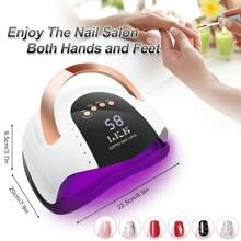 LKEnail 268W UV LED Lamp, SUN S2 Pro Fast Dryer, Curing Light With 57 LED Beads, LCD Touch Screen Auto Sensor Lamp Nail Art Tools