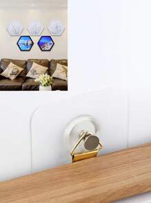 10/20pcs Clear Acrylic Photo Frame Hanging Hooks, Heavy Duty Self-Adhesive Wall Hooks For Frames, Paintings, No Need To Drill, Suitable For Bathroom And Kitchen Tile, Glass, Wood, Metal Walls