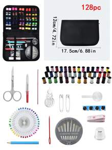 1 zestaw przenośnego zestawu do szycia DIY, domowe pudełko do szycia z nicią do szycia (losowy kolor)