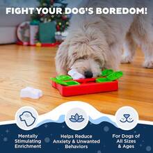 Outward Hound Nina Ottosson Wobble Bowl Dog Game -Interactive Slow Feeder Bowl Dog Game - 假日狗狗積木(紅,白,綠) - 查看 2