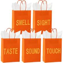 5-Sinne Geschenktüte, passend für Ihn/Sie, beinhaltet 10 Stücke Taschentücher, Papiertüte mit Griff, 5 Sinnes-Geschenkgegenstände, großartig für Valentinstag, Weihnachten, Geburtstag, Hochzeitstag (Schwarz, 21 x 11 x 27 cm)