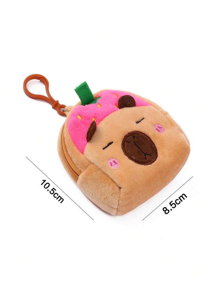 Monedero con diseño de Carpincho (Capibara) de dibujos animados, bolsa de almacenamiento de peluche con colgante de mochila lindo de tortuga y Degú - Multicolor - Añade 6