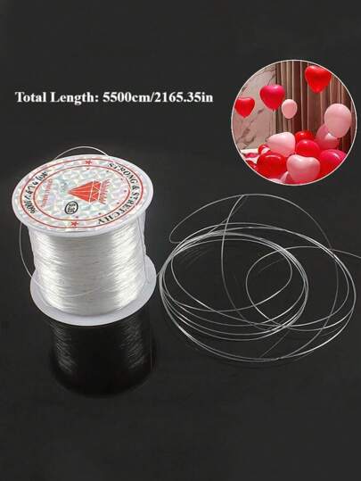 Transparent Nylon Invisible Line - 5500cm / 2165.35in, Ideal For Balloon Hanging, Jewelry Bead Stringing, Christmas Wreaths & Birthday Party Decorations, Party Decoration Essentials|Invisible Line|Smooth Texture, Balloon Decorations