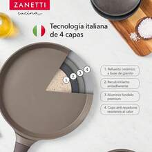 Zanetti - Sarten con mango fijo de 20 y comal de 28 cm – Color Gris - Gris - Ver 4