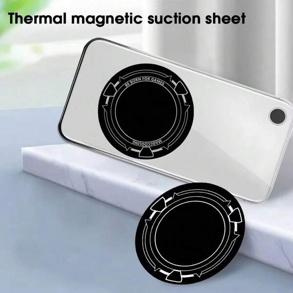 مبرّد هاتف معدني مغناطيسي مساعد نصف موصل 6 سم - تصميم جديد لملصق بادئ الحرارة متوافق مع حامل السيارة المغناطيسي ماجسيف، مناسب للهواتف الذكية واللوحات