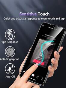 2 piezas Protector de pantalla de privacidad compatible con Samsung Galaxy A16 5G/A15/A14/A55/A54A/34, protector de pantalla de vidrio templado antiespia mejorado a 25°, compatible con iPhone 16 Pro Max/16/16 Pro/16 Plus/15/14/13/12/11/XR/XS MAX, anti-arañazos, protector de pantalla de privacidad como regalo de cumpleaños, familia, amigos, protector de pantalla de teléfono, accesorios de teléfono a prueba de agua, a prueba de golpes, anti-caída, anti-huellas dactilares, cobertura completa - Negro - Ver 4