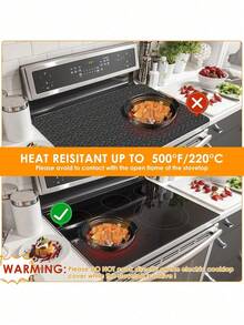 硅胶电磁炉保护垫 30.8x20.5 英寸（厚度：0.4 毫米） - 耐热防滑炉灶罩，适用于日常烹饪、台面防刮、防溢且易于清洁 | 适用于洗碗机的耐用垫子，适用于厨房、租房者、礼物创意（适合电磁炉）