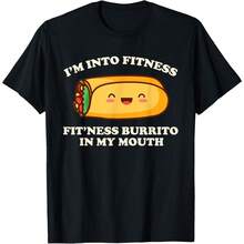 Most Popular Funny Fitness Burrito In My Mouth Gym Mexican Food Kawaii T-Shirt - Black - View 1