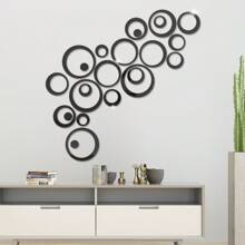 24 piezas de pegatinas de espejo de pared redondo autoadhesivas de acrílico para decoración del hogar, baño, dormitorio, sala de estar, oficina, arte moderno DIY, calcomanías decorativas redondas removibles, resistentes al agua y al aceite, adecuadas para decoración de sala de estar, dormitorio (rojo/negro/azul/plateado/dorado). Decoración de pared Espejo de pared Espejo para decoración de habitación, baño, sala de estar