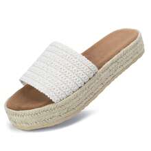 Sandals For Women Wedge Bohemian Slide Lightweight Summer Beach Shoes - Màu be - Xem 4