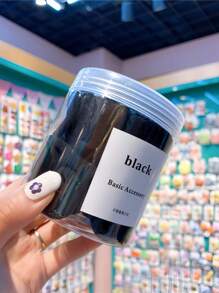 50 piezas/Botella Lazos para el cabello tipo scrunchie de color caramelo para mujer, lazos de cabello básicos para coleta, accesorios para el cabello, accesorios de gimnasio, lazos para el cabello, accesorios para el cabello