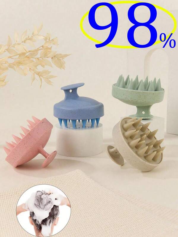4/2/1 pièce Brosse de massage du cuir chevelu, outil de lavage des cheveux en paille de blé, brosse à cheveux en silicone, brosse de massage et de nettoyage du cuir chevelu, grattoir exfoliant du cuir chevelu, outil anti-pelliculaire, convient aux hommes et aux femmes. Cadeau de Pâques, produits essentiels pour les sorties de printemps, brosse à cheveux, peigne, outils capillaires, produits et accessoires capillaires pour les salons de coiffure, produits de beauté, essentiels de voyage, rentrée scolaire, essentiels de voyage et de vacances, accessoires capillaires pour femmes