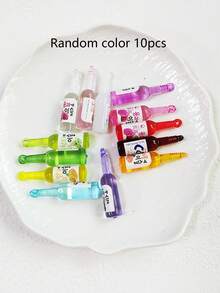 10 mặt dây chuyền nhựa thu nhỏ - Đồ trang trí chai rượu và đồ uống trong suốt 40mm có nắp nhiều màu, tuyệt vời để làm đồ trang sức DIY, vòng tay, vòng cổ, hoa tai, phụ kiện móc chìa khóa - Nhiều màu - Xem 7